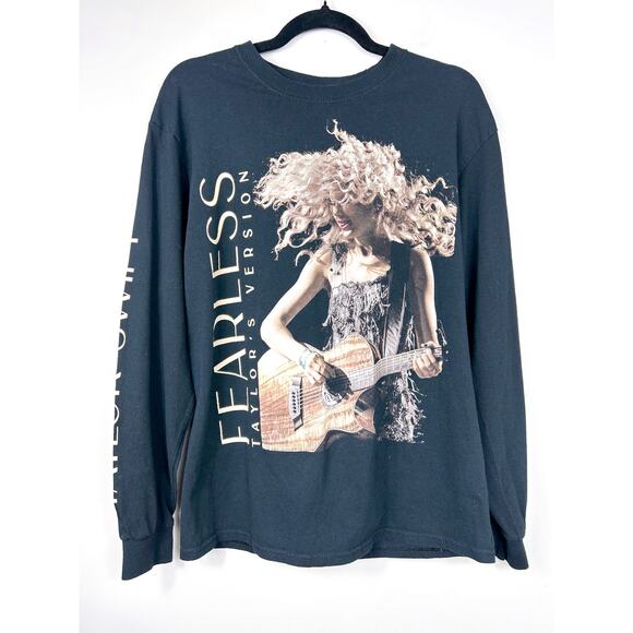 Taylor Swift Rare Fearless Limited Edition Long Sleeve Shirt Black Medium - Picture 2 of 6